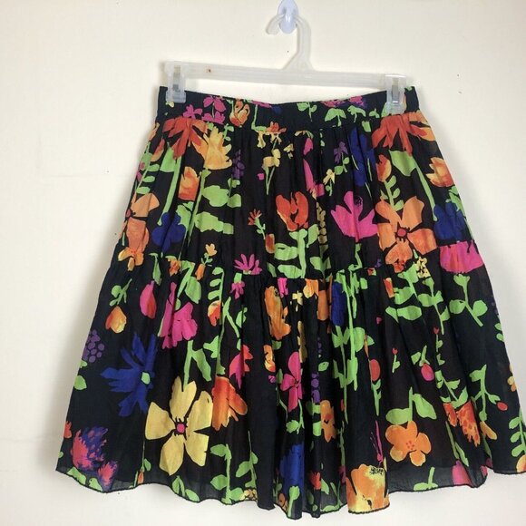 Old Navy S Skater Circle Skirt Pleated Floral Print Short Lined Casual Pull On - Picture 4 of 7